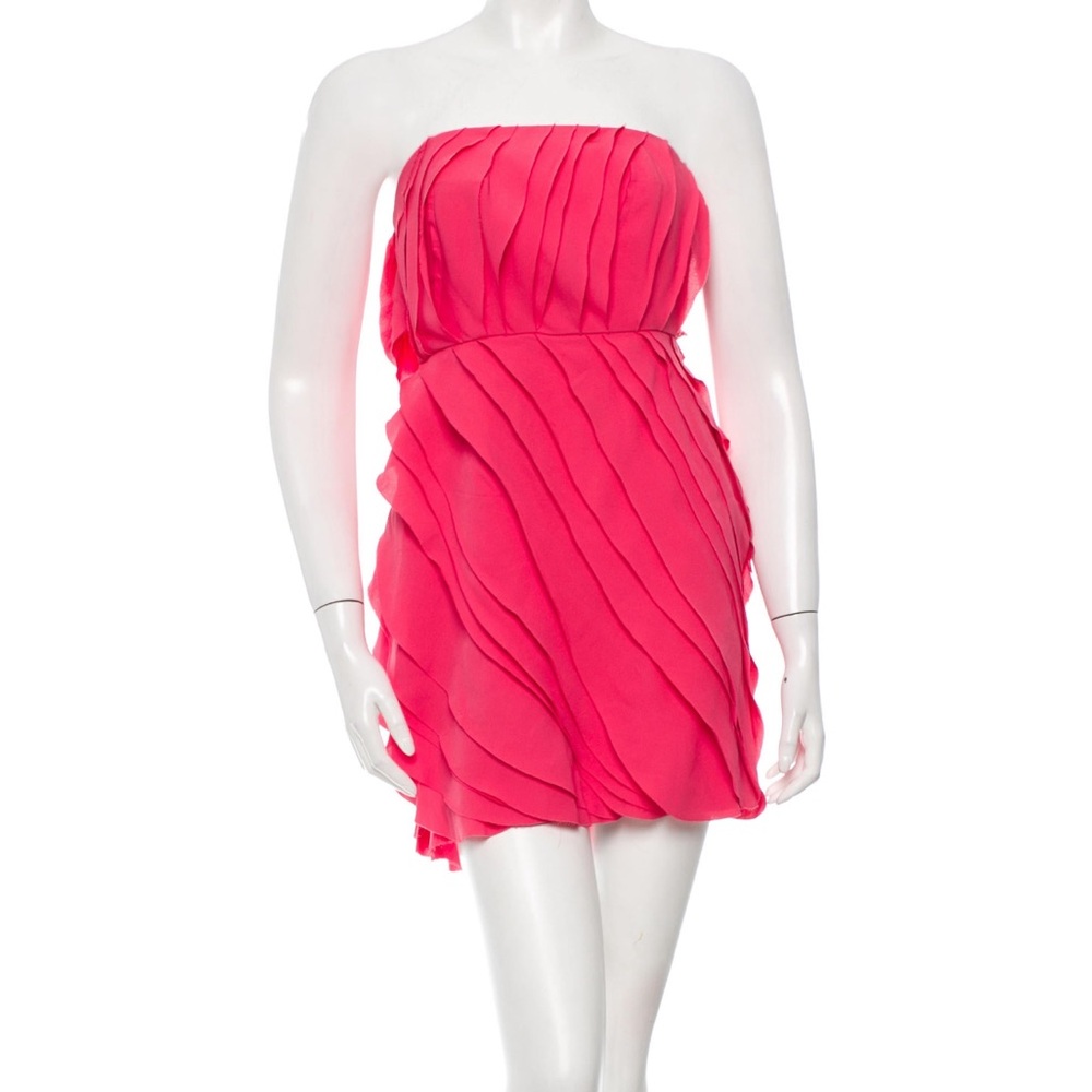 Adam Pink Strapless Dress Sz. XS/2 100% silk